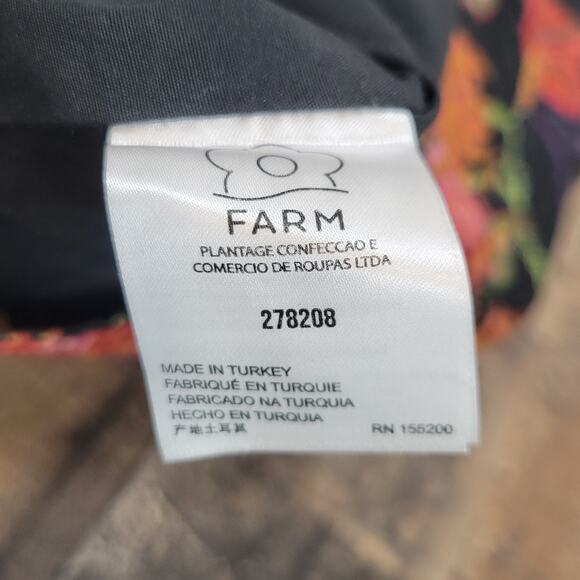 Farm Rio Anthropologie Quilted Mini Skirt Small‎ Black Pink Floral Birds Boho - Picture 7 of 11